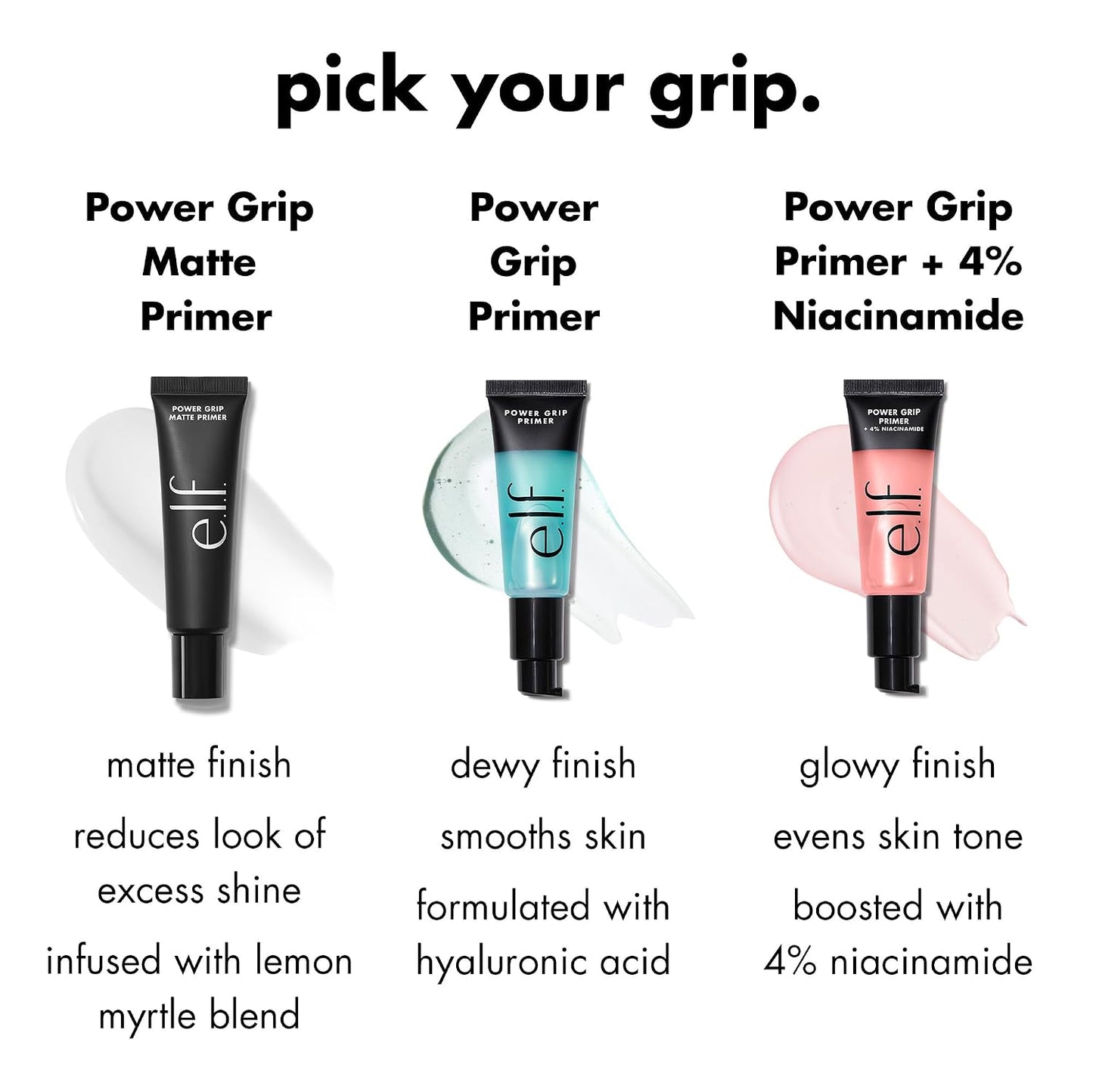e.l.f. Power Grip Primer + 4% Niacinamide, Gel-Based & Hydrating Face Primer, Helps Visibly Even Skin & Brighten, Grips Makeup, Vegan & Cruelty-Free, 0.811 Fl Oz