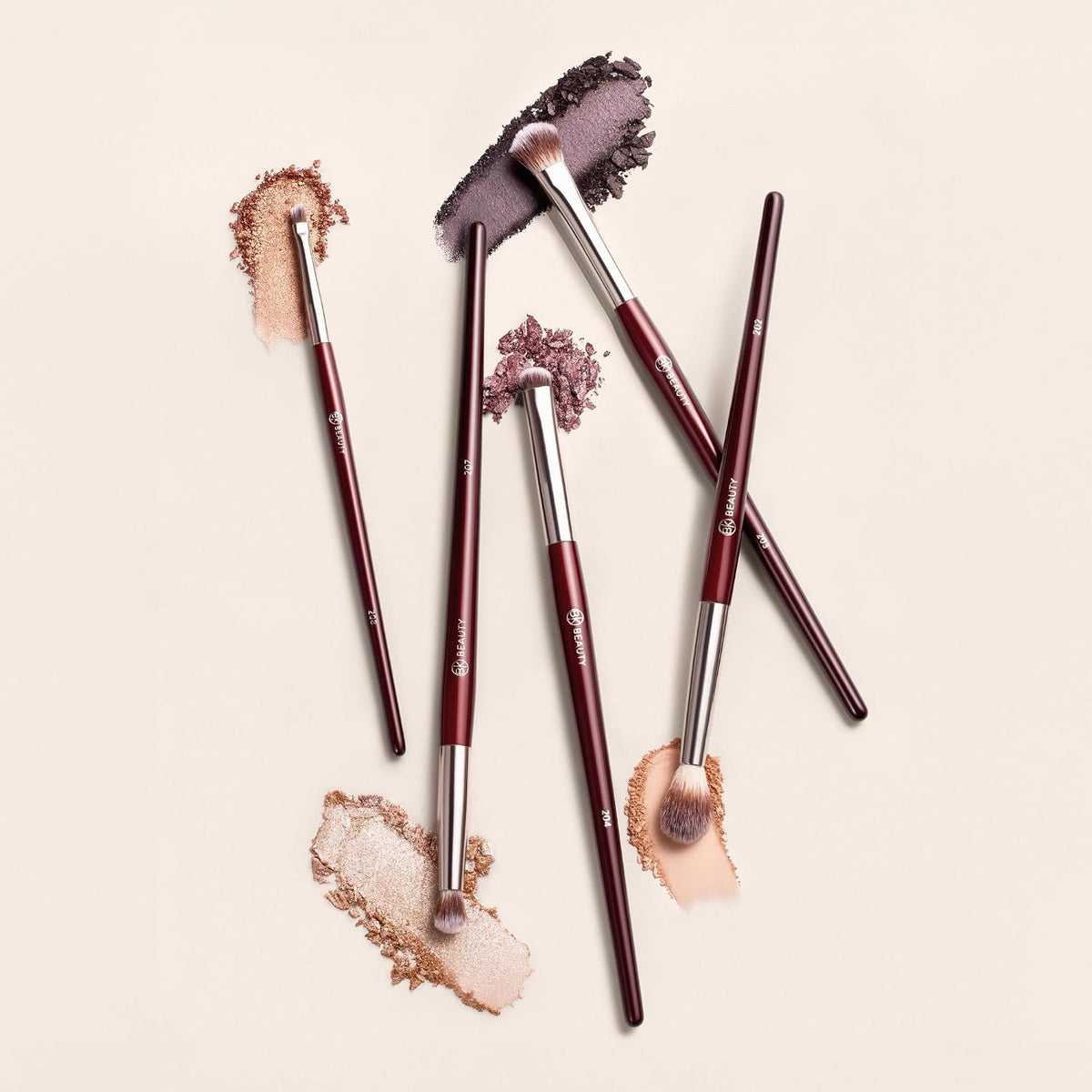 BK BEAUTY Eyeshadow Brush Set for Hooded & Smaller Eyes, 5 Brushes