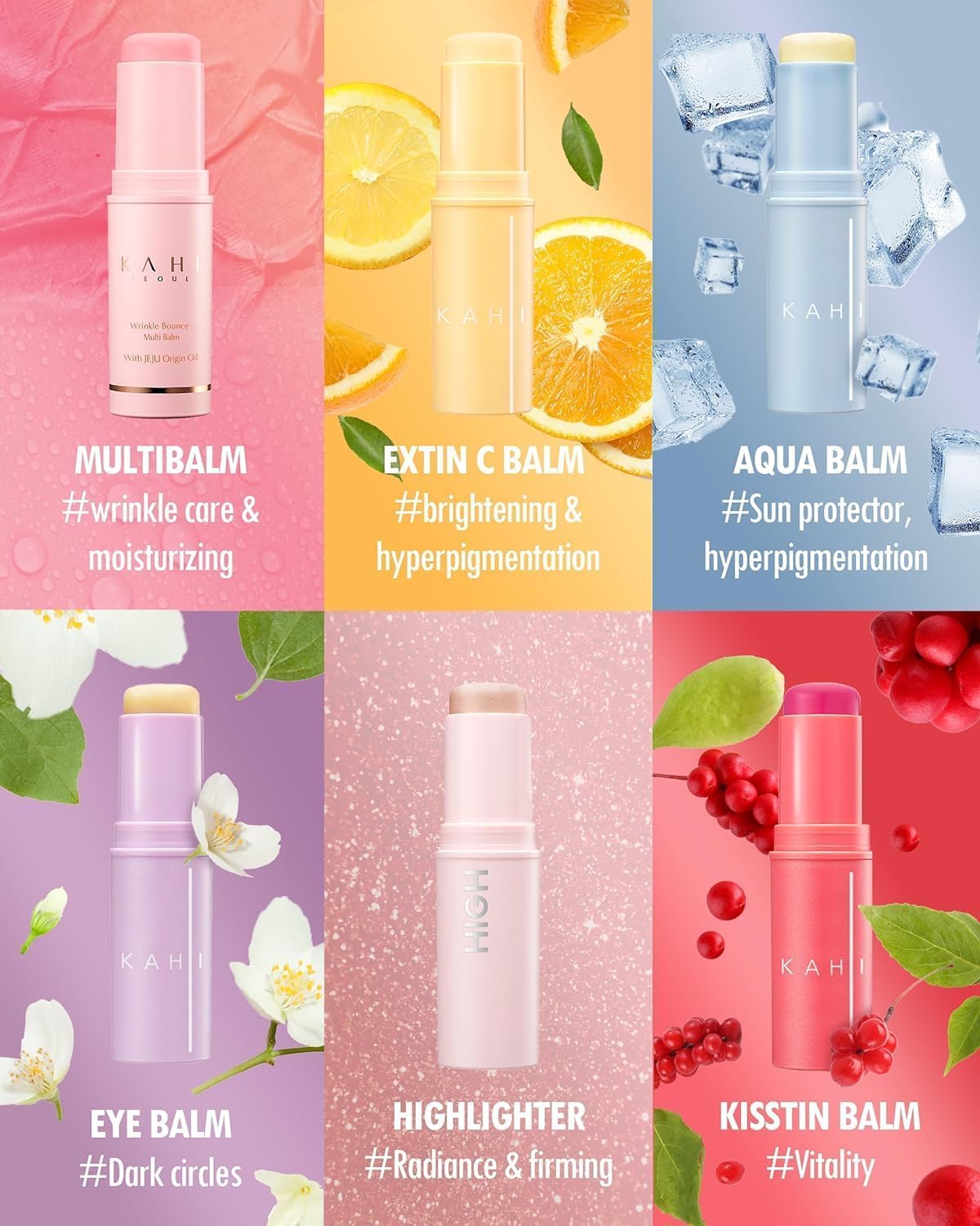 KAHI Wrinkle Bounce Multi Balm Stick - PDRN Collagen Facial & Body Balm | PDRN + Collagen, 48-Hour Hydration, Multi-Purpose Balm, Face Care, Eye Care, Lip Care, Neck Care, Makeup Base, Portable Stick