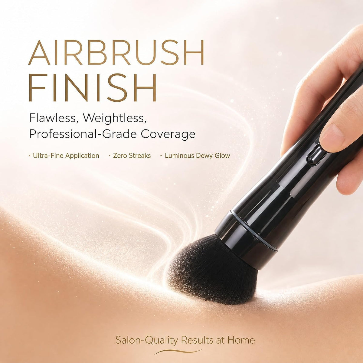 Electric Makeup Brush 879W, Rechargeable Automatic Professional Cosmetic Brush for Foundation, Blush and Eyeshadow, 3 Speed Modes Portable Facial Makeup Tool, Black - A