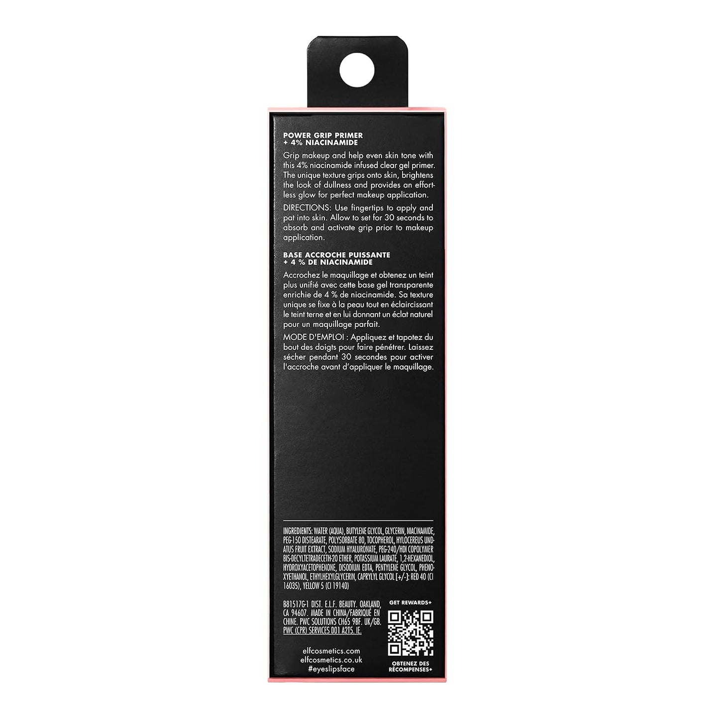 e.l.f. Power Grip Primer + 4% Niacinamide, Gel-Based & Hydrating Face Primer, Helps Visibly Even Skin & Brighten, Grips Makeup, Vegan & Cruelty-Free, 0.811 Fl Oz