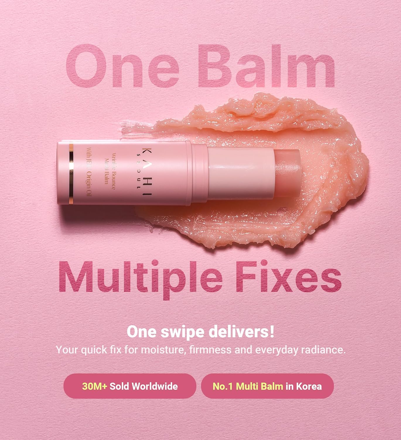 KAHI Wrinkle Bounce Multi Balm Stick - PDRN Collagen Facial & Body Balm | PDRN + Collagen, 48-Hour Hydration, Multi-Purpose Balm, Face Care, Eye Care, Lip Care, Neck Care, Makeup Base, Portable Stick