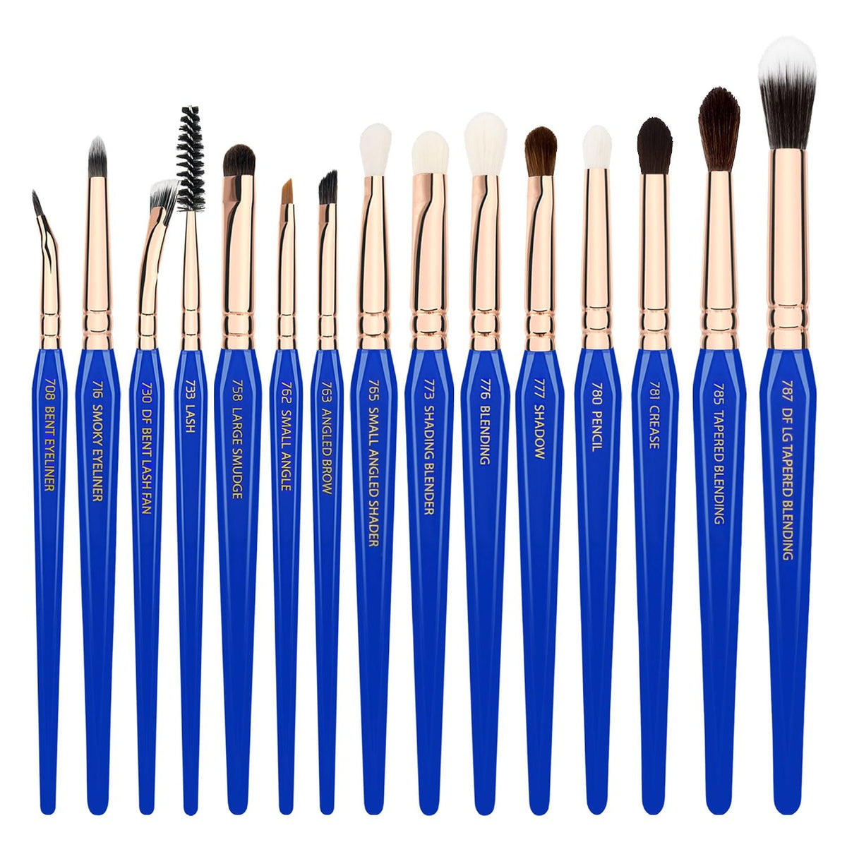 Bdellium Tools Professional Makeup Brush Golden Triangle - Eyes Only 15pc. Brush Set with Stand-Up Pouch