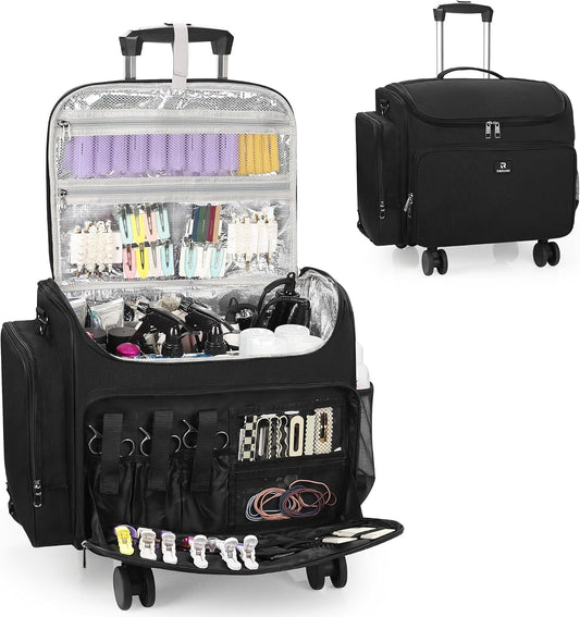 Relavel Hair Tools Travel Bag, Rolling Makeup Case, Heat Resistant Lining