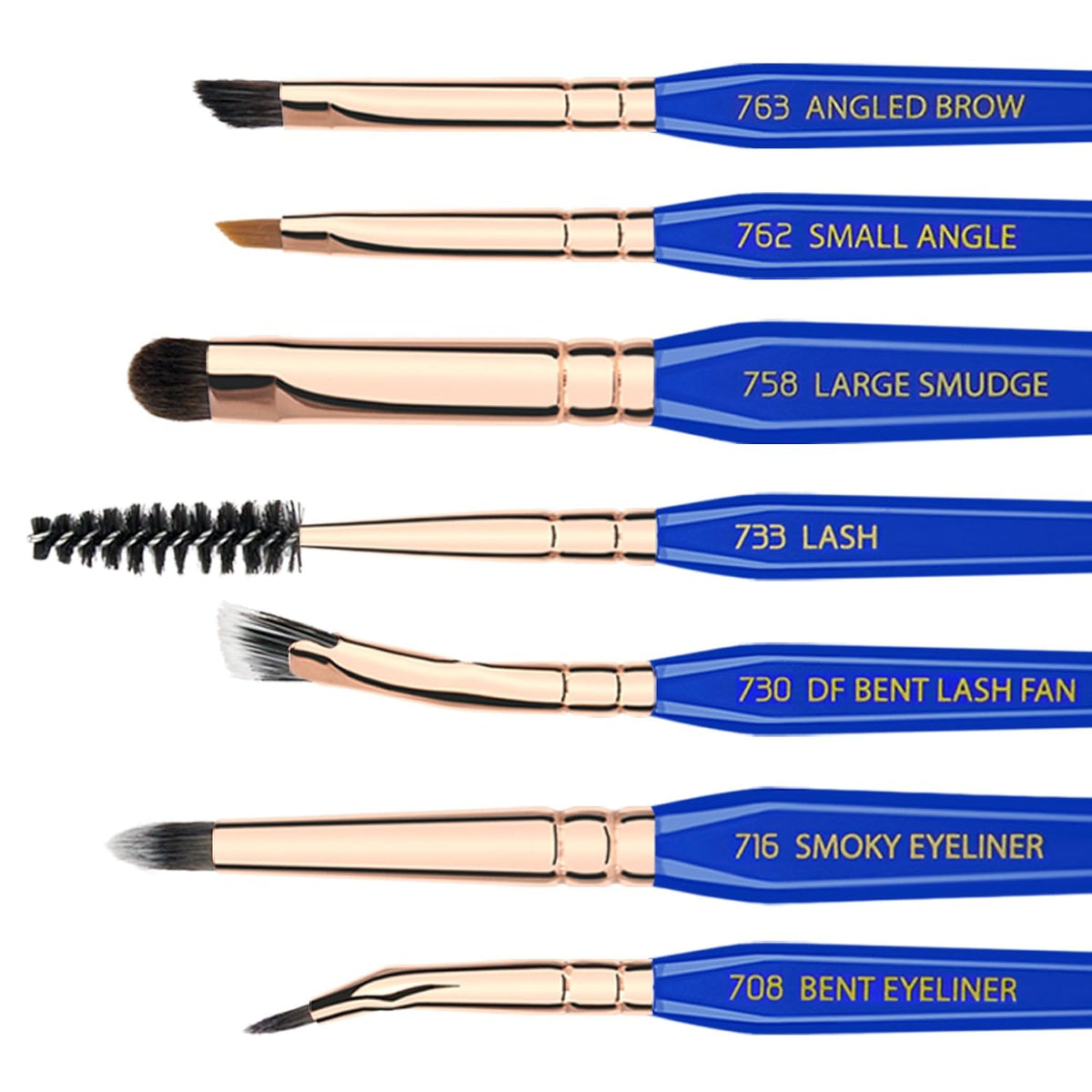 Bdellium Tools Professional Makeup Brush Golden Triangle - Eyes Only 15pc. Brush Set with Stand-Up Pouch