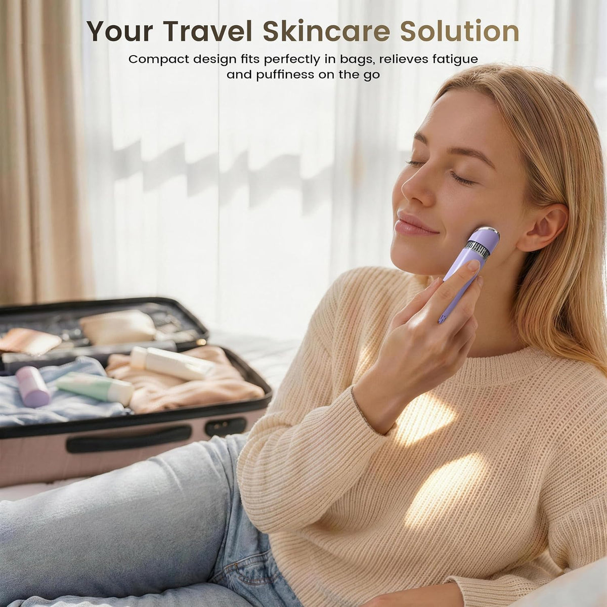 Depuffing Wand for Eyes & Face,2-In-1 Heat & Cold Face Massager