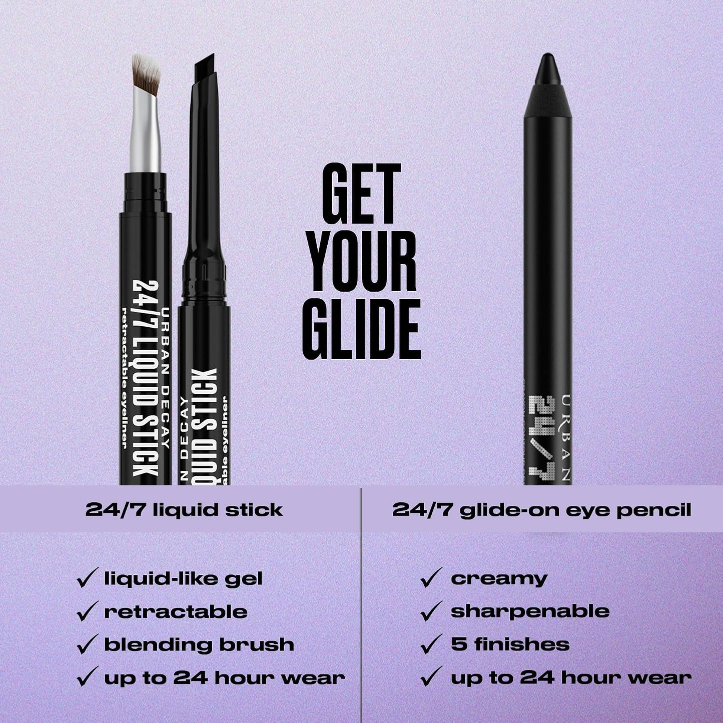 Urban Decay 24/7 Glide-On Waterproof Eyeliner Pencil - Smudge-proof Liner | Longwear Eye Pencil Up to 16HR Wear - Transfer-Proof, Creamy, No-Tug, Hydrating Vitamin E, Matte, Shimmer, Metallic, Glitter